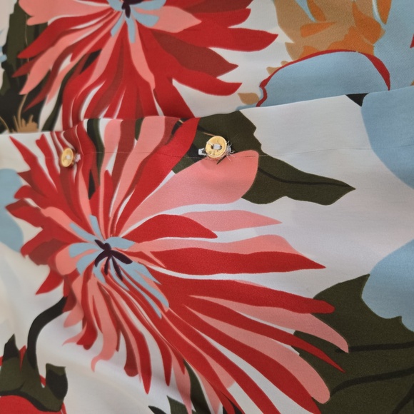 Zara Tropical Floral Satin Button Down Blouse – Medium - Picture 8 of 8